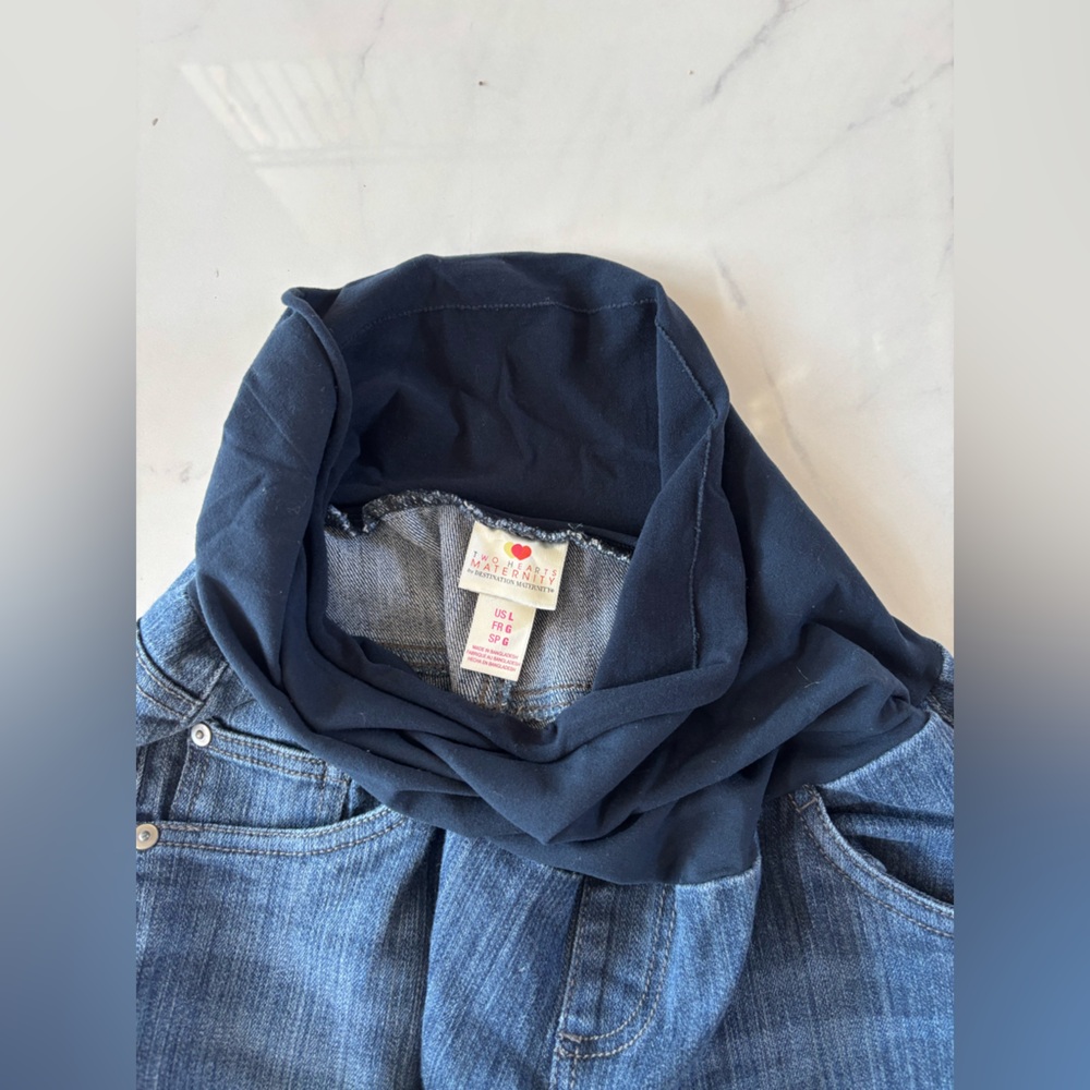 Two Hearts Maternity Women's Blue ankle Jeans - Picture 7 of 8
